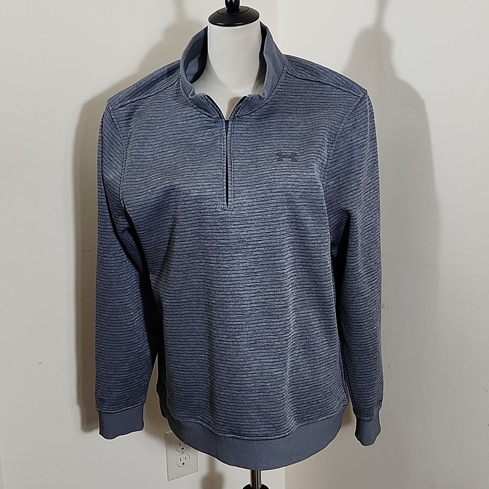 Under Armour Cold Gear Quarter Zip Pullover Top, Fleece Inside, Size Large